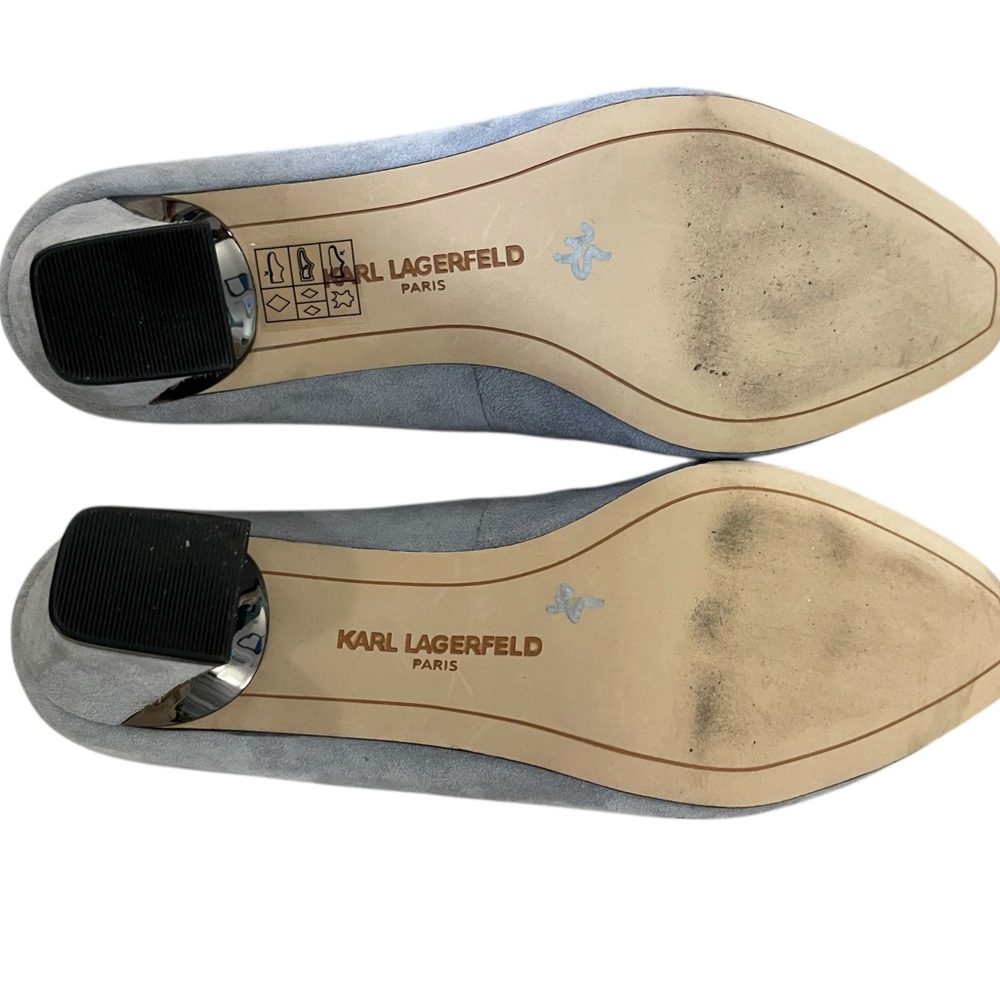 Karl Lagerfeld Elegant Gray Embellished Heels Womens size 6 - Picture 2 of 9